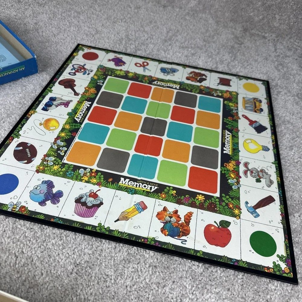 INCOMPLETE VINTAGE Milton Bradley‎ Memory Game Match & Move 1986 Kids 80's Board